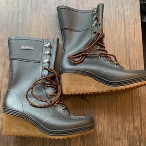 Tretorn wedge winter boots black